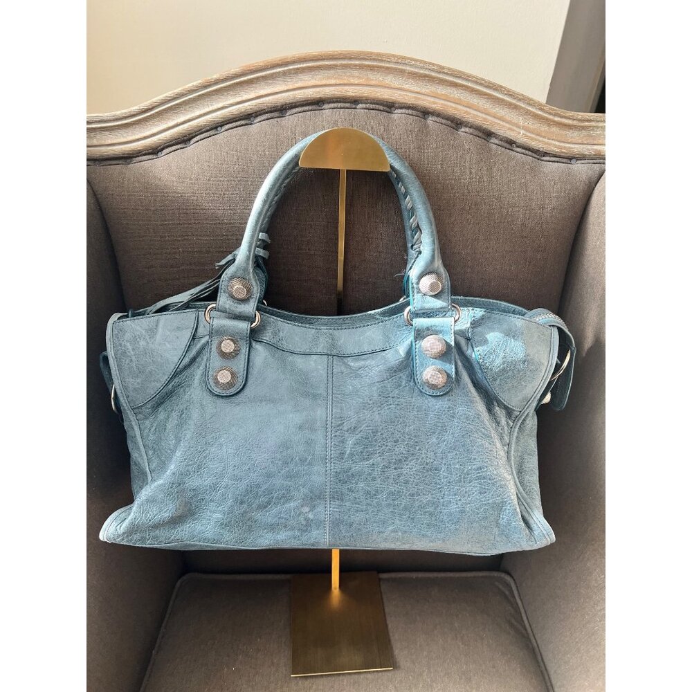 Balenciaga Blue Leather City Bag - Picture 2 of 10